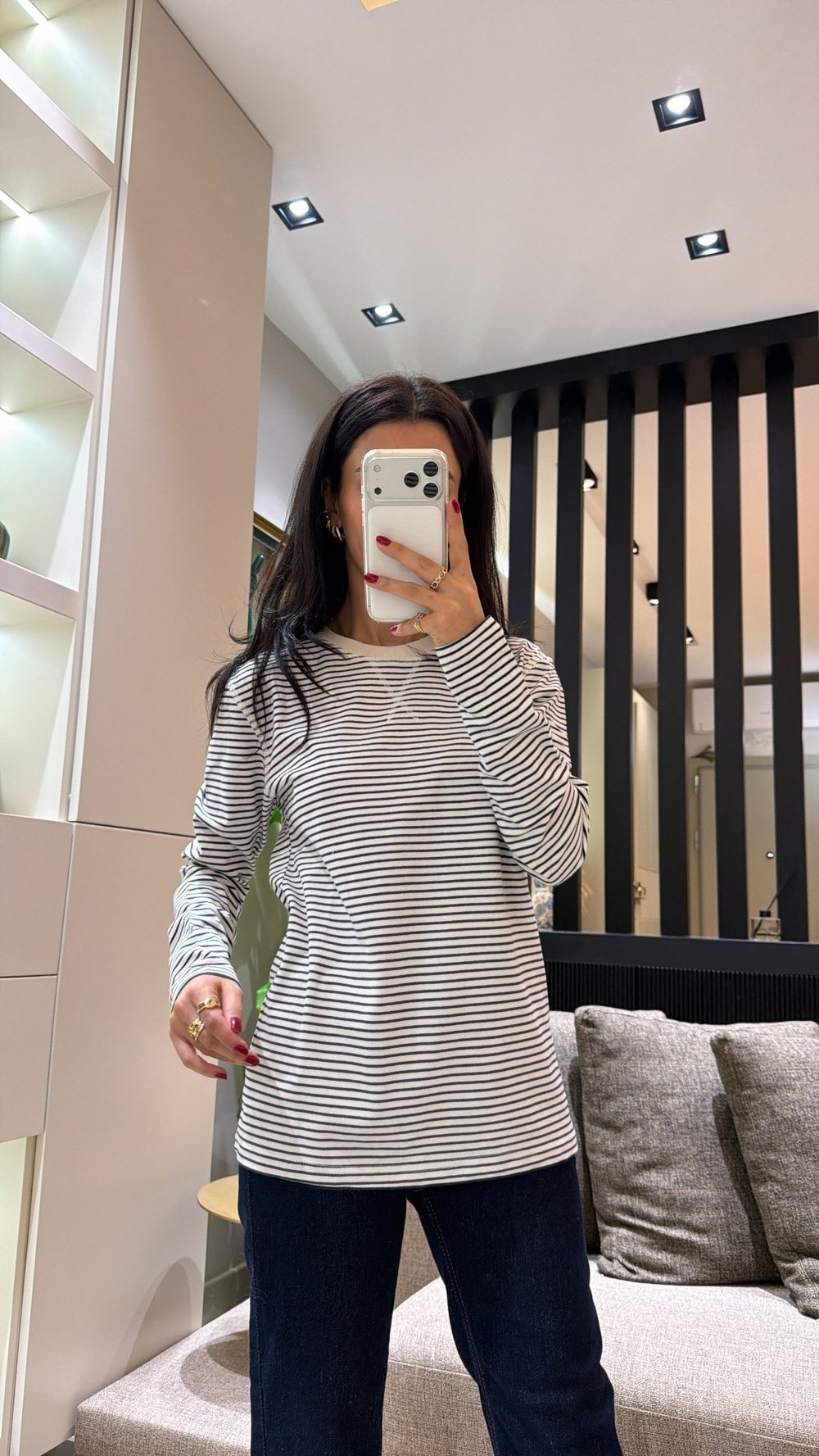 BASIC ÇİZGİLİ BODY EKRU