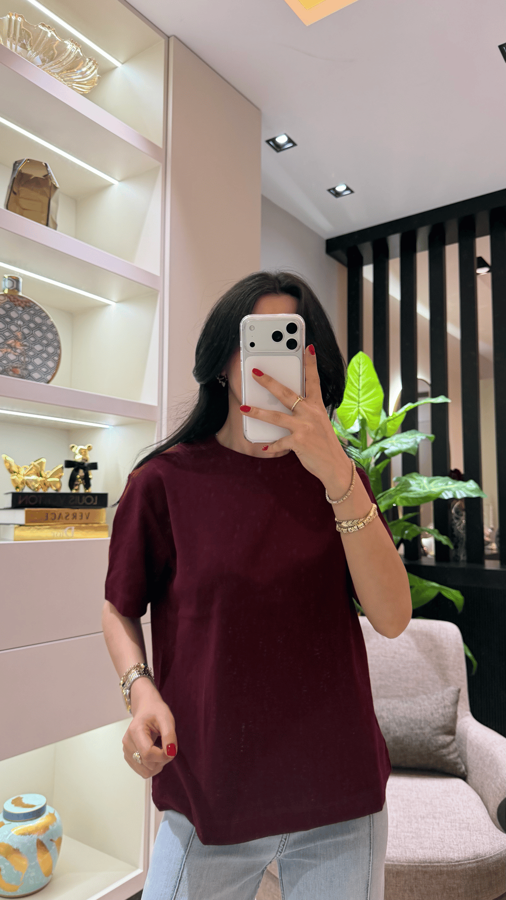 COS YUVARLAK YAKA BORDO TİŞÖRT