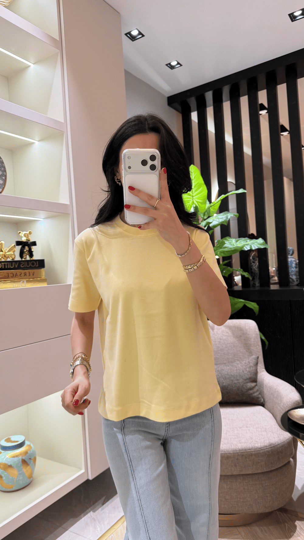COS YUVARLAK YAKA SARI TİŞÖRT