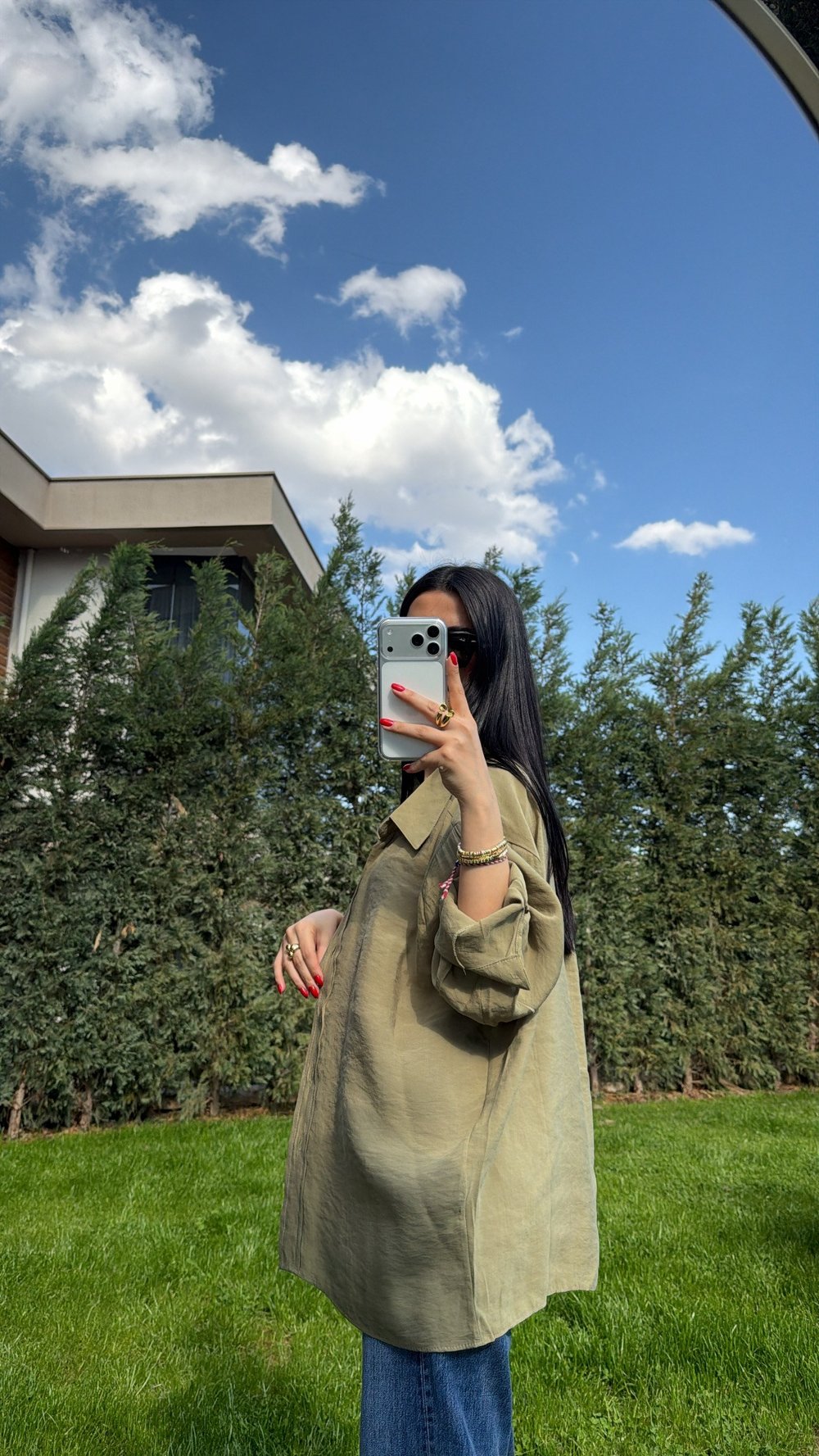 DÜŞÜK OMUZ OVERSIZE GÖMLEK YEŞİL