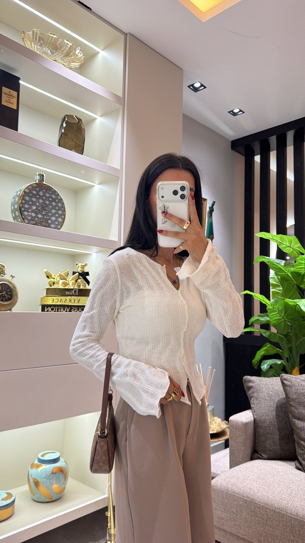 ÖRME DETAYLI TRİKO BLUZ
