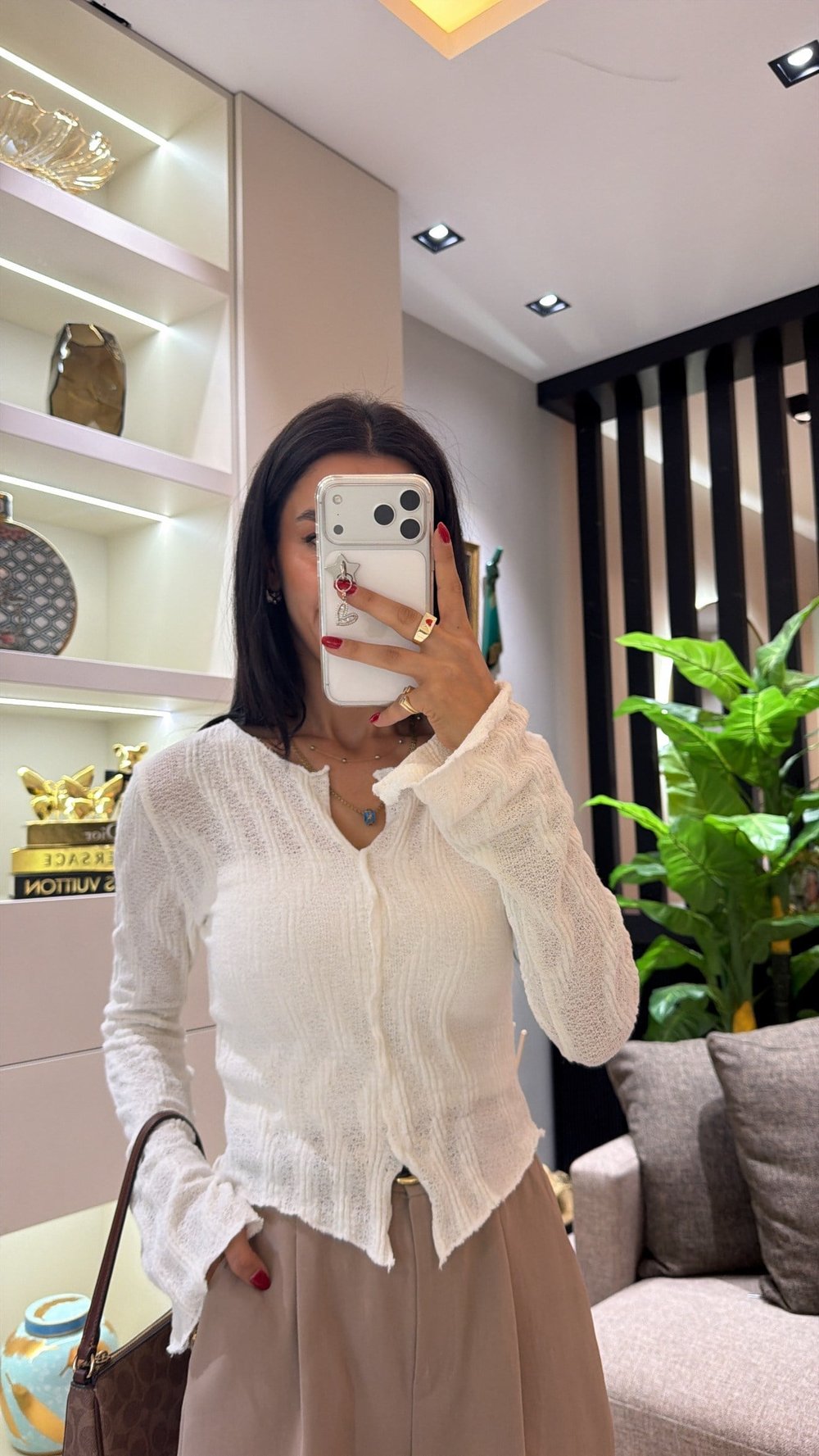 ÖRME DETAYLI TRİKO BLUZ
