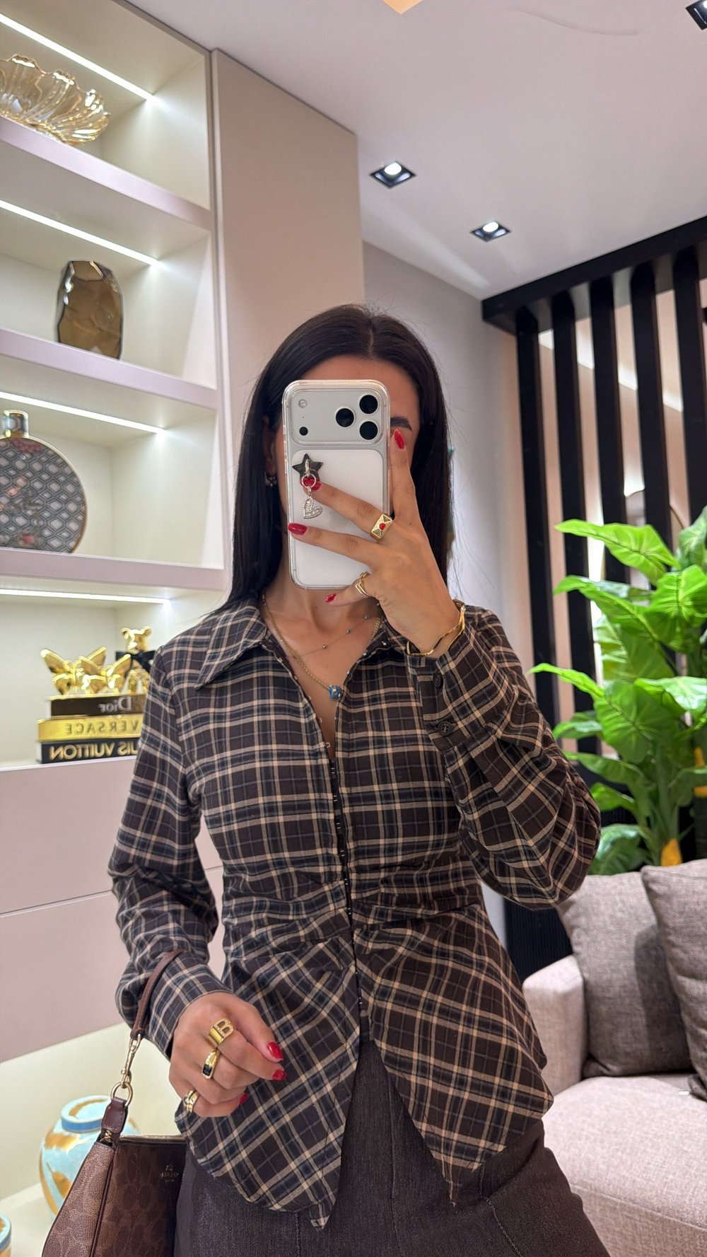 PİLE DETAYLI EKOSE GÖMLEK