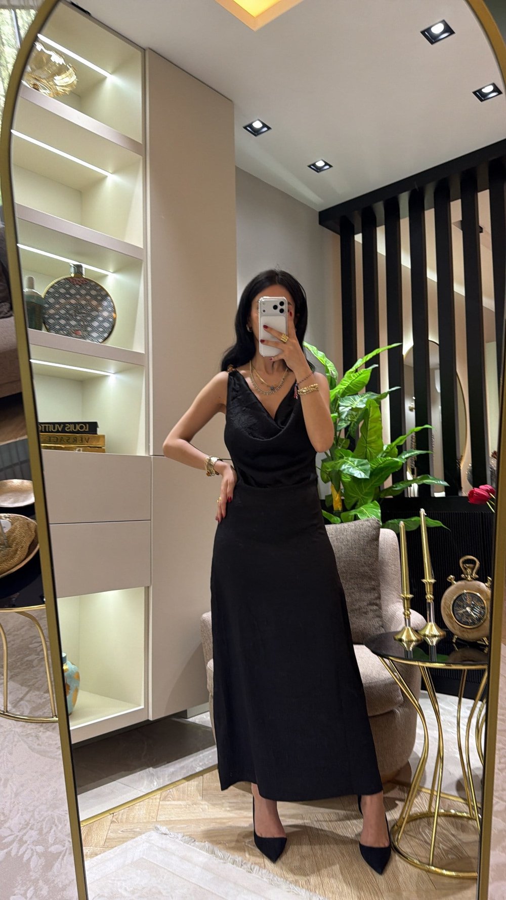 SATEN GOLD ELBİSE