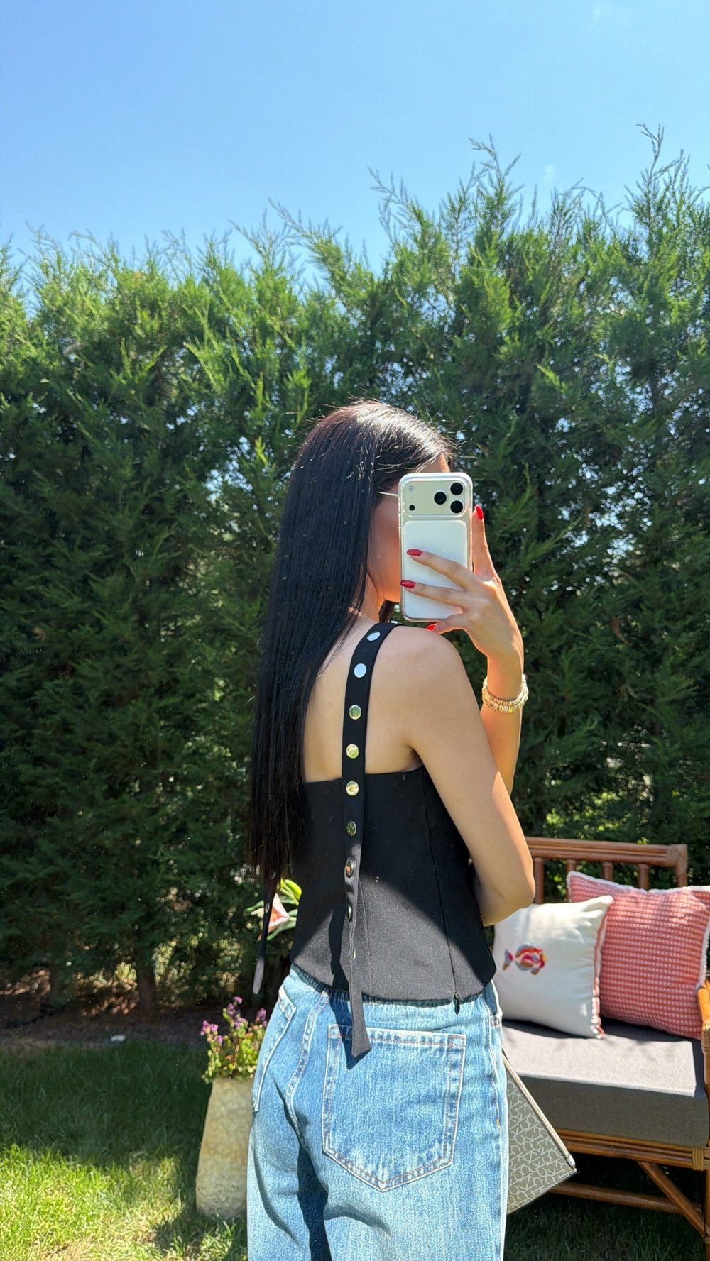 SİYAH ÇIT ÇIT ASKILI CROP