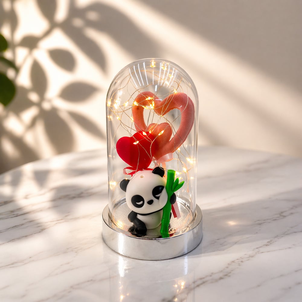 IŞIKLI PANDA FİGÜRLÜ FANUS