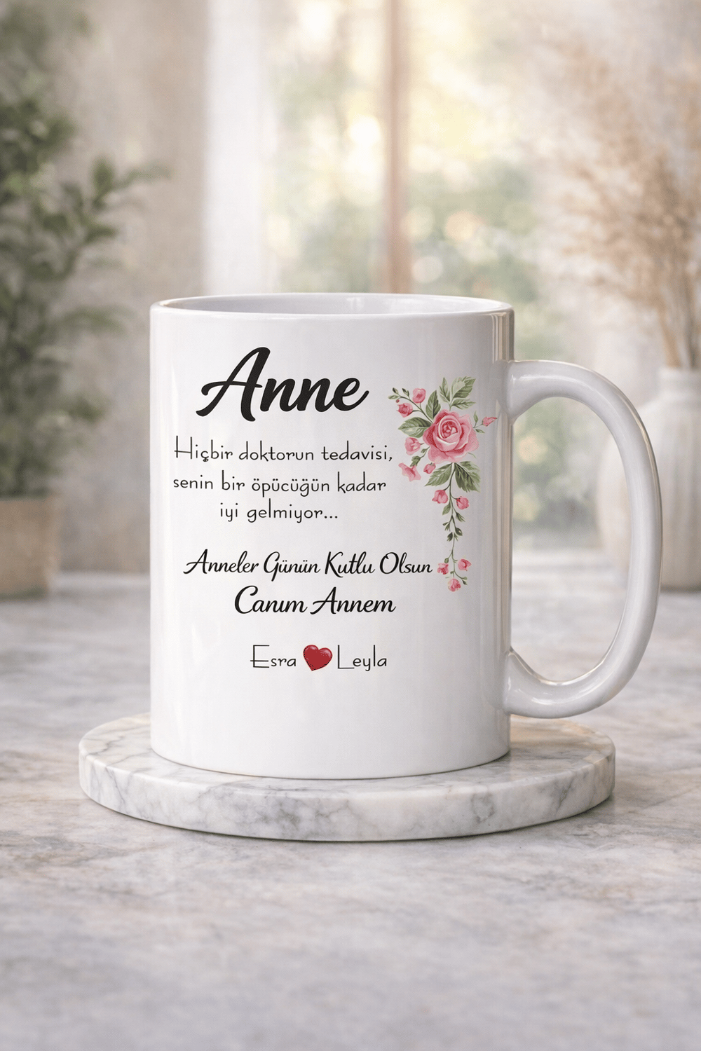 KİŞİYE ÖZEL 'ANNE ÖPÜCÜĞÜ'' SUBLİMASYON BASKI KUPA