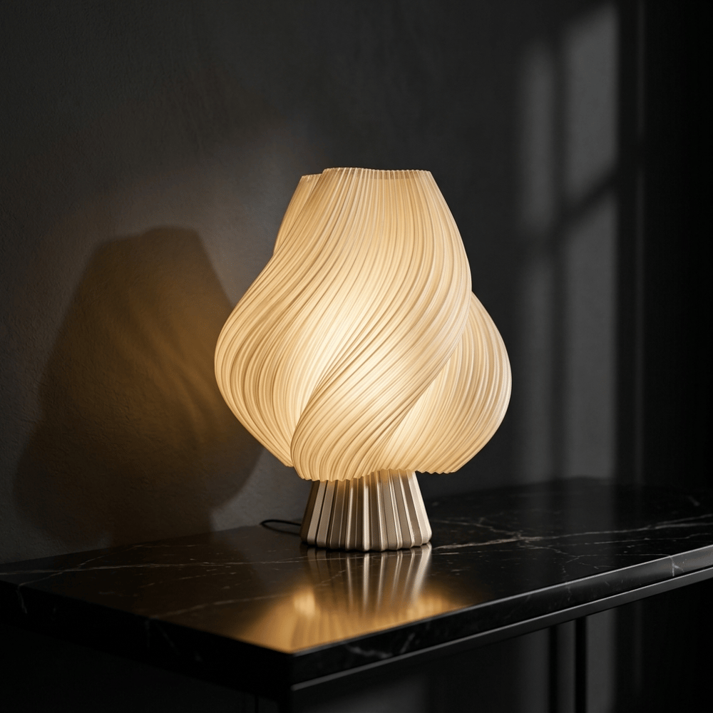 Modern Burgu Tasarım 3D Baskı Masa Lambası