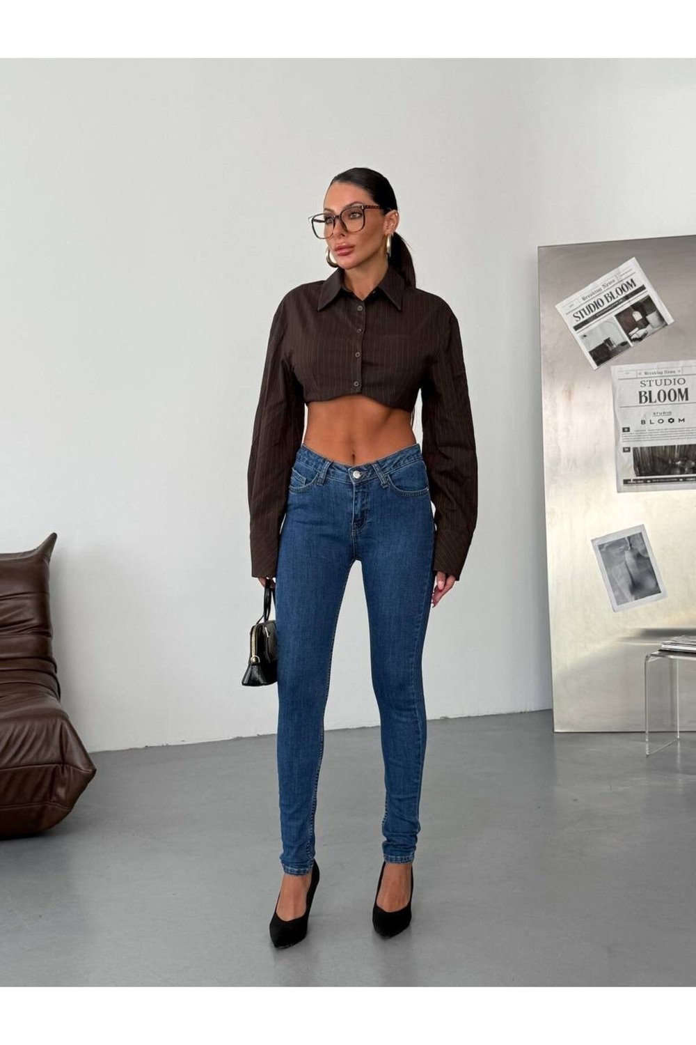 Yüksek Bel Likralı Skinny Jean