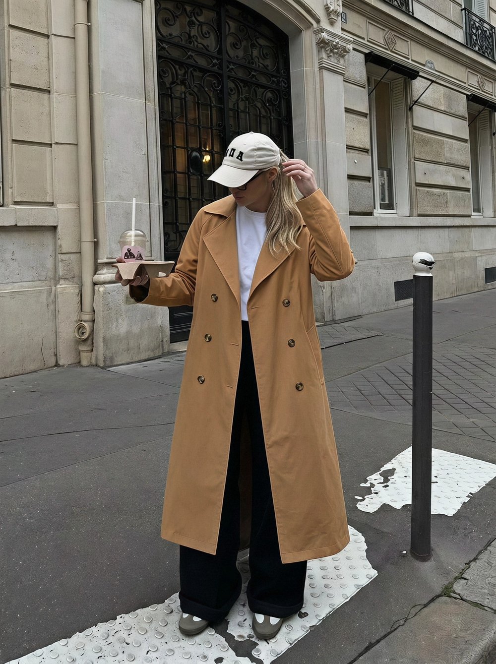 Kadın Siyah düz renk bol kesim kemer Trençkot; Şık, günlük, business casual, Sonbahar ve kış İçin