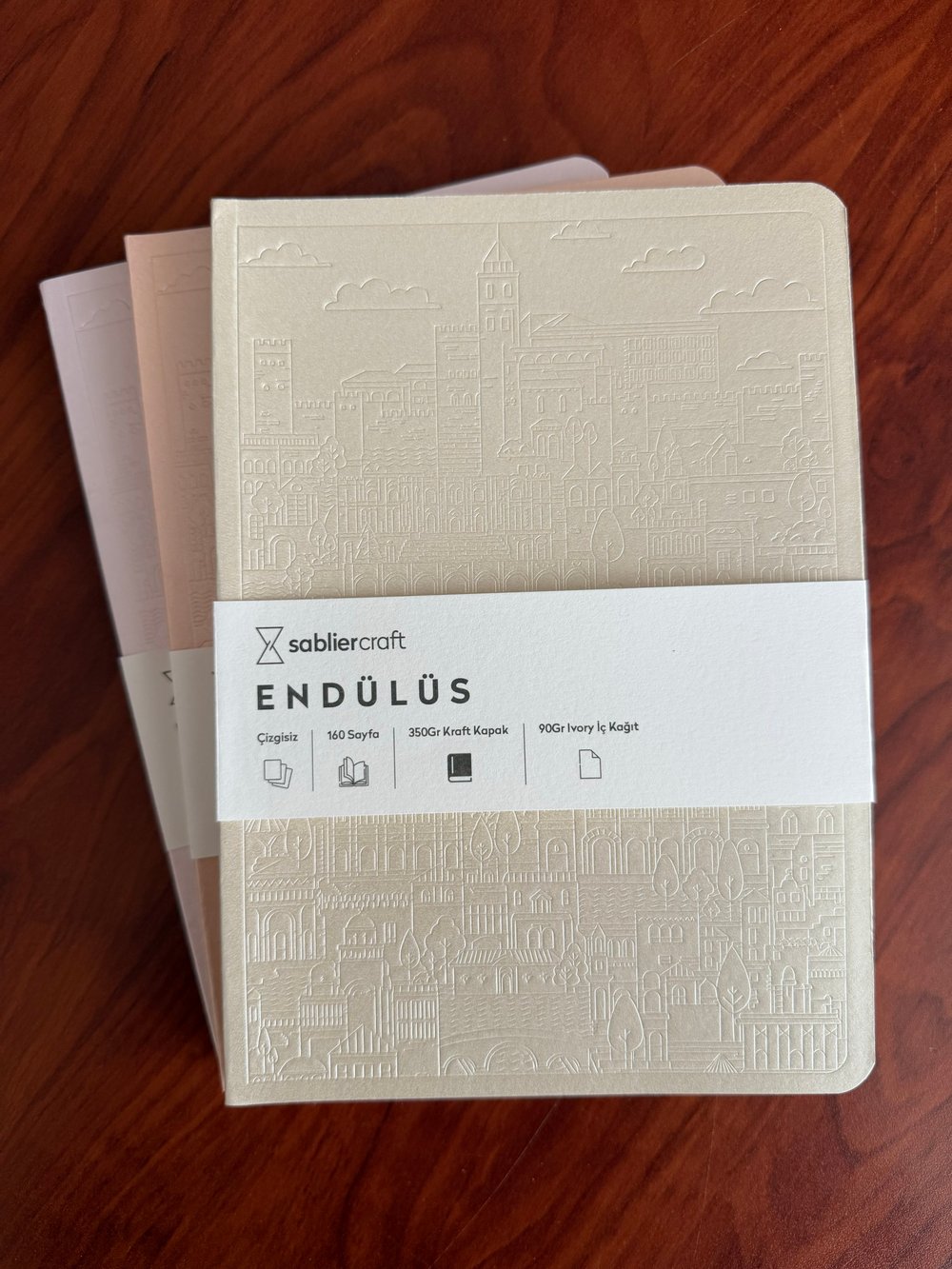 Endülüs Defter - Metalik Krem