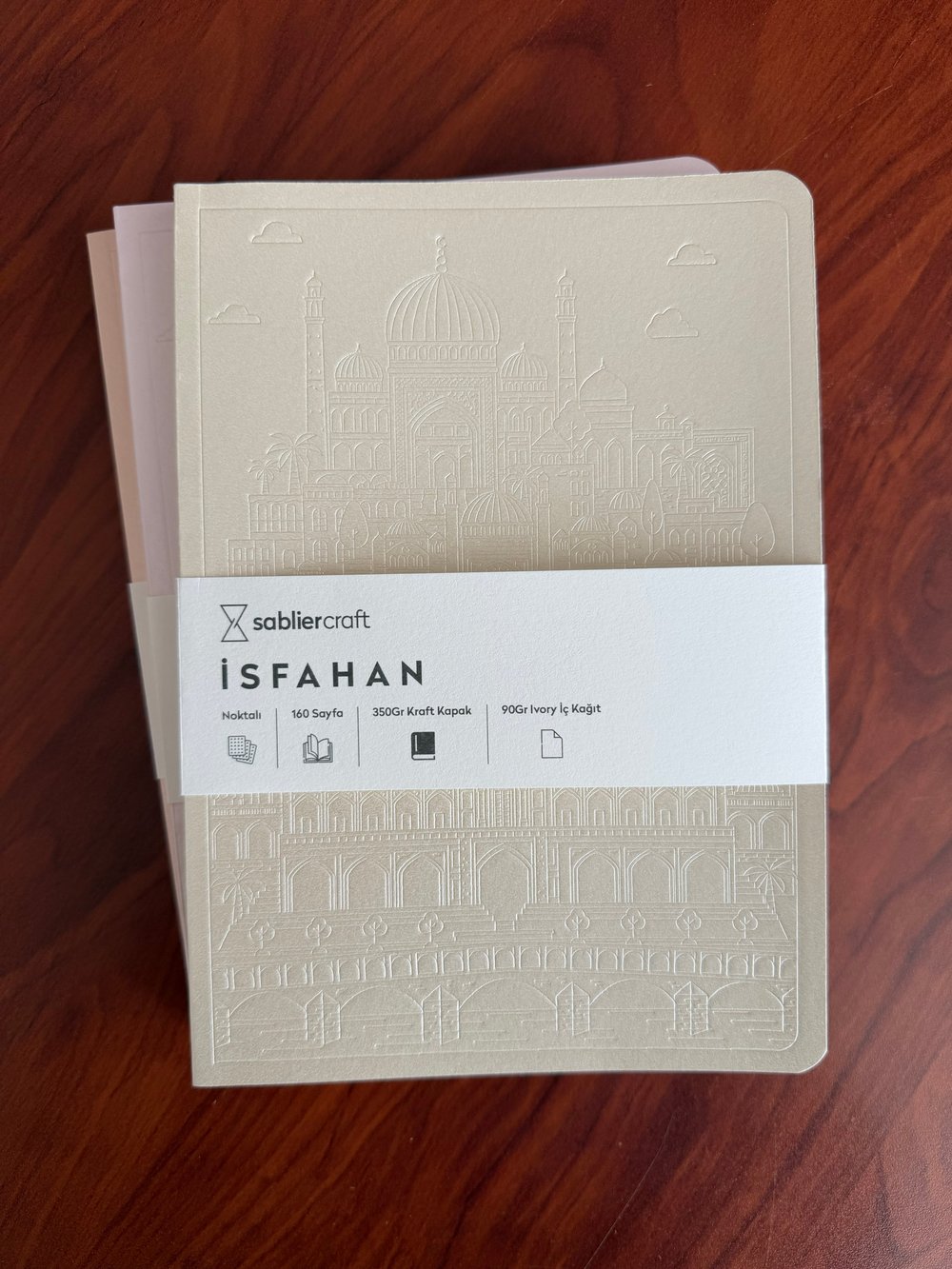 İsfahan Defter - Metalik Krem