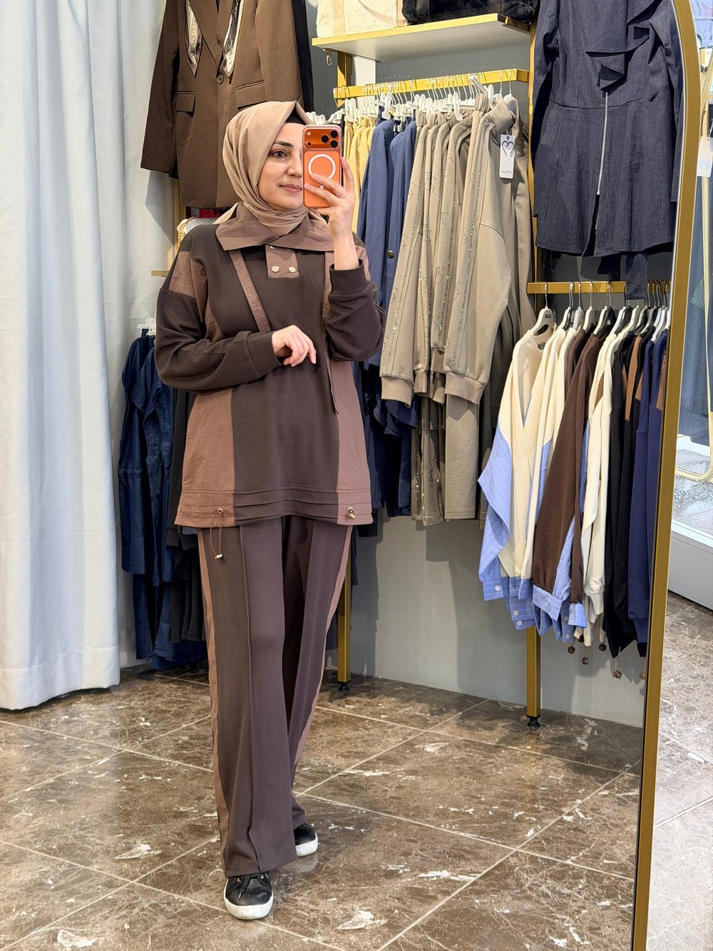 10781 Paraşüt Geçişli Oysh Takım | Kahverengi