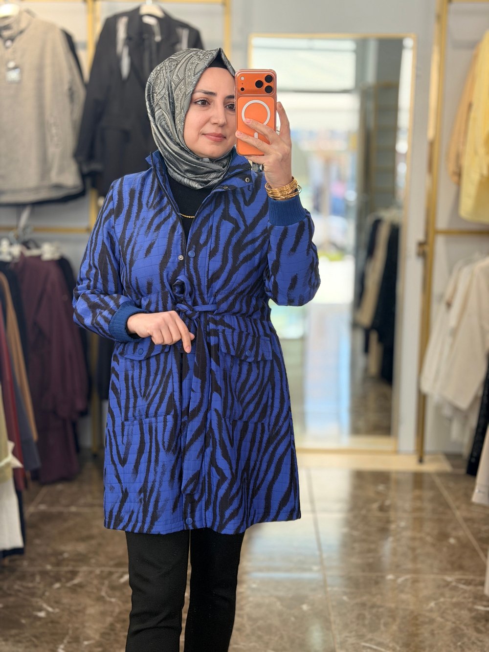 3005 Kapitone Belden Bağlamaları Leopar Kap