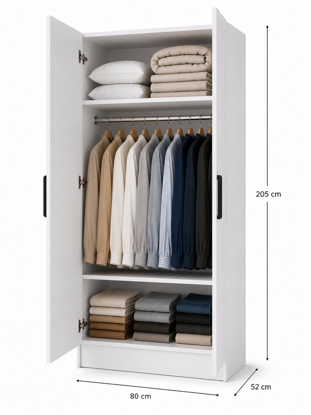 Gani Home SELEN 2 Kapaklı Gardırop M-2  | Modern Elbise Dolabı