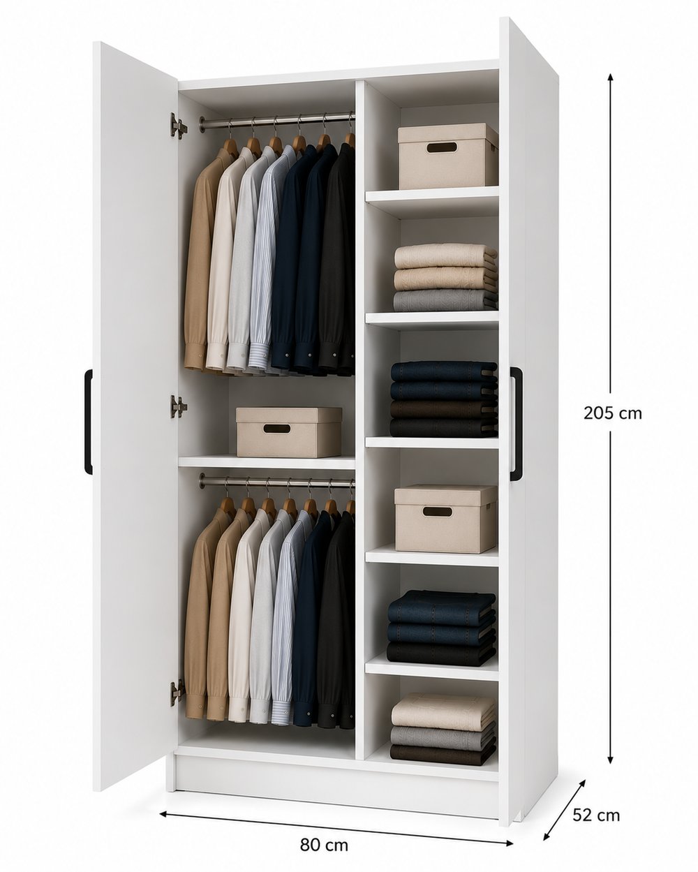 Gani Home SELEN 2 Kapaklı Gardırop M-3  | Modern Elbise Dolabı