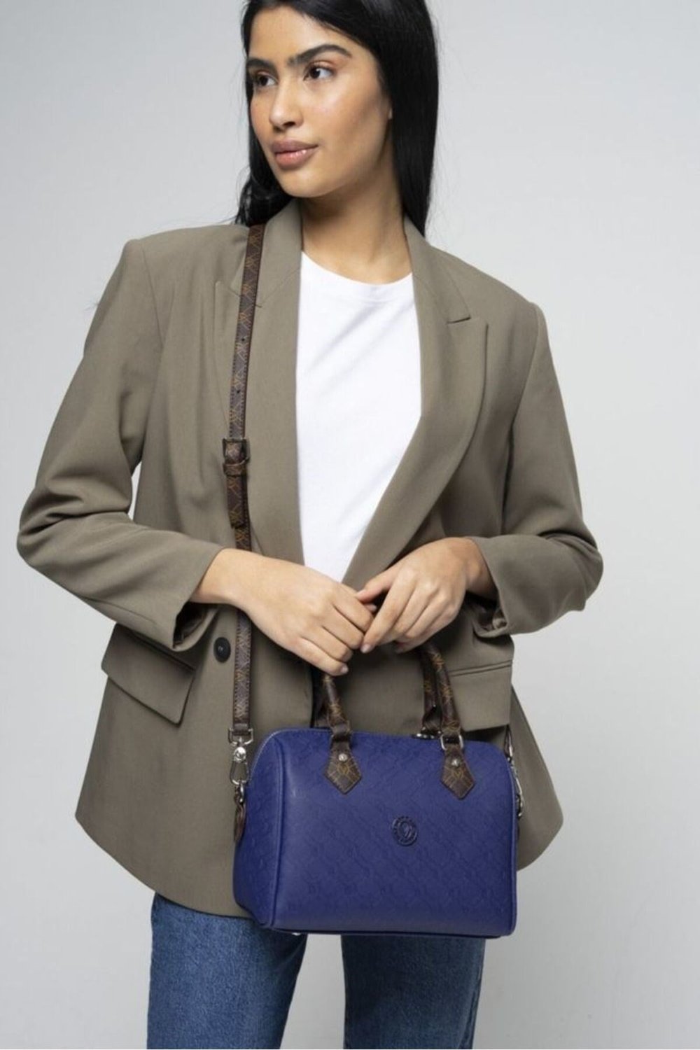 Monogram Lacivert/kahve Kadın El Çantası Vlt063