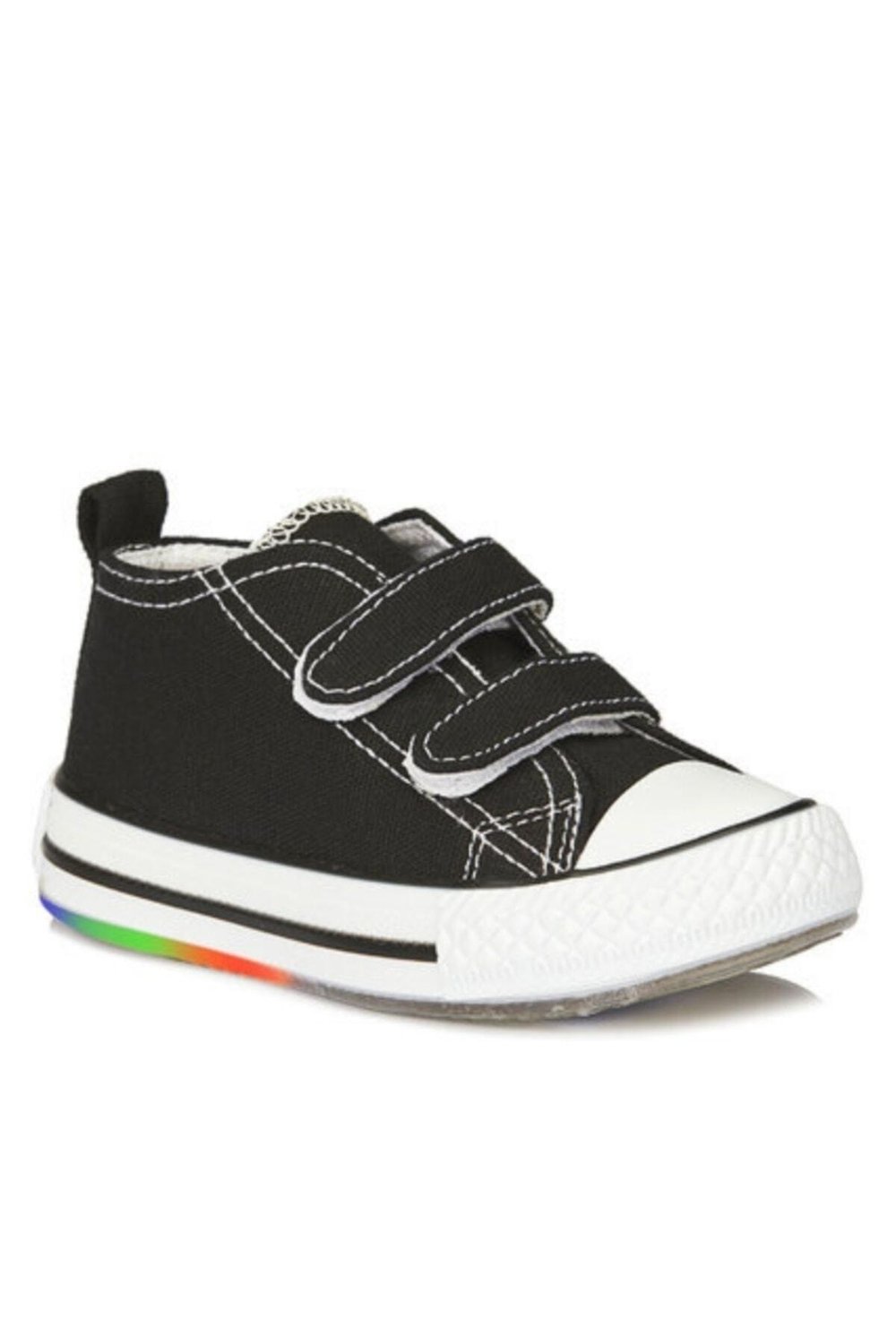 Pino Kız / Erkek Çocuk Işıklı Siyah Beyaz Sneaker Bebe Patik Spor Ayakkabı 925.p20y.150(17)