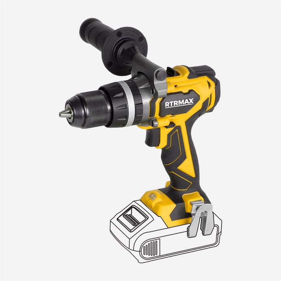 KÖMÜRSÜZ AKÜLÜ DARBELİ MATKAP 70NM 18V 2x4.0 AH PLUS AKÜ RTRMAX X-LION