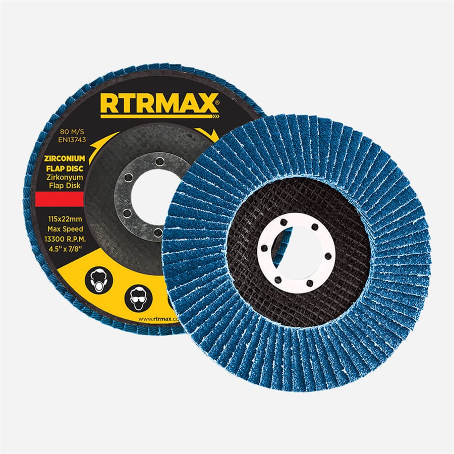ZİRKONYUM FLAP DİSK MAVİ PASLANMAZ 40 KUM 115 mm RTRMAX