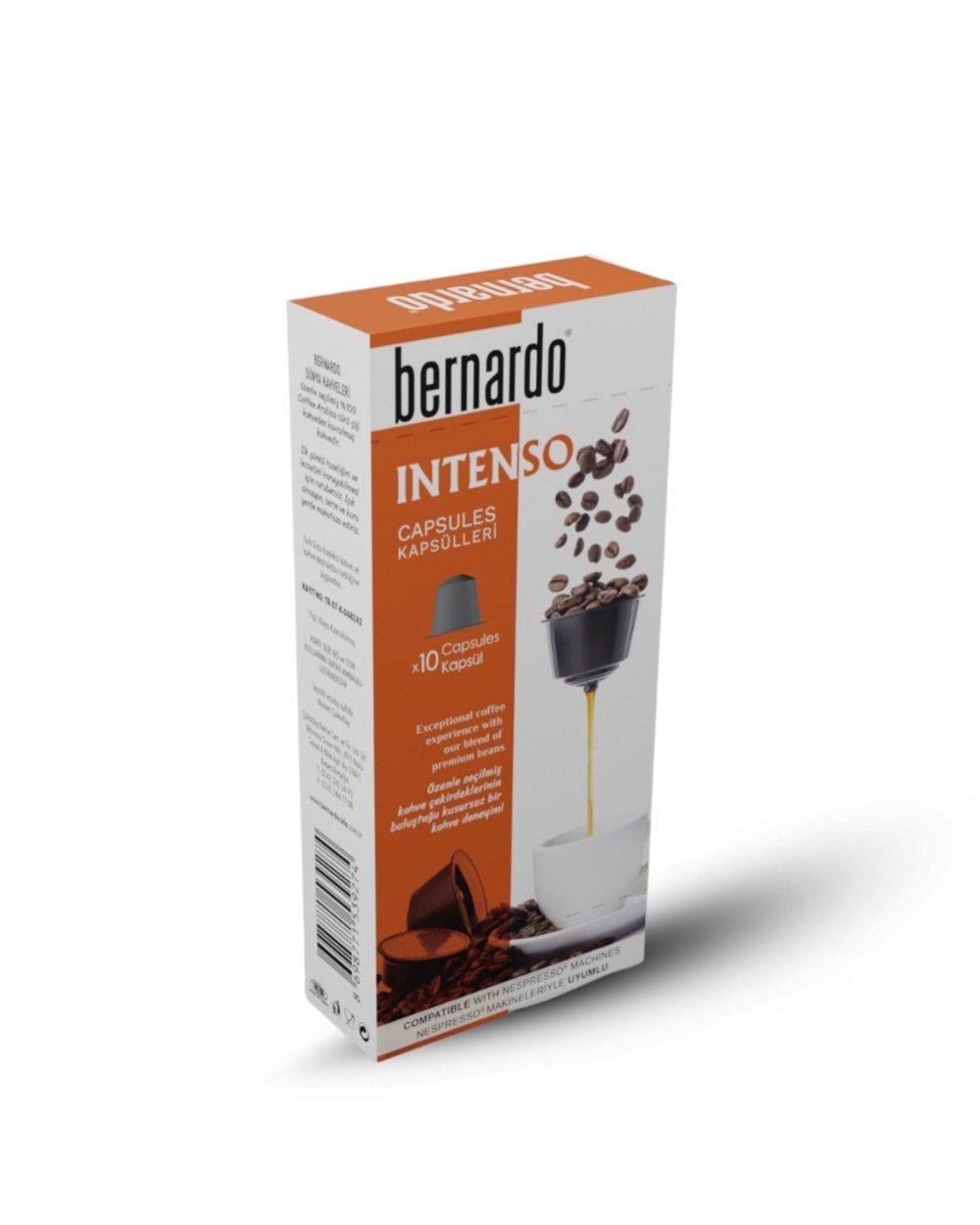 Bernardo Intenso 10'lu Kapsül Kahve – Nespresso® Uyumlu Yoğun ve Güçlü Espresso