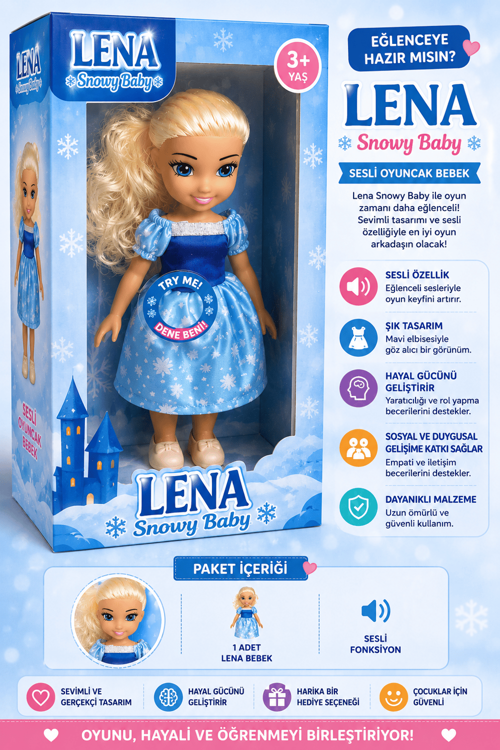 Lena Snowy Baby Oyuncak Bebek – Sesli ve Eğlenceli Bebek Oyuncağı