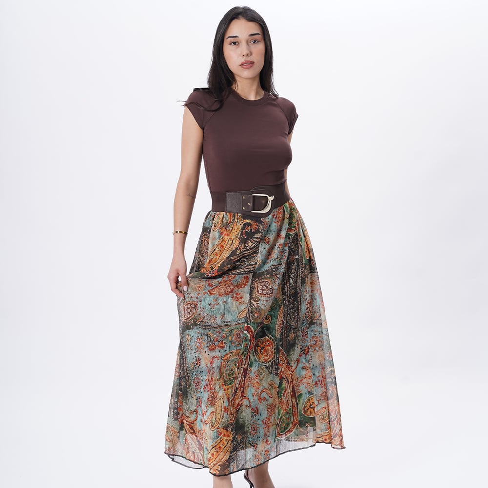 ETRO DESEN ŞİFON ETEK