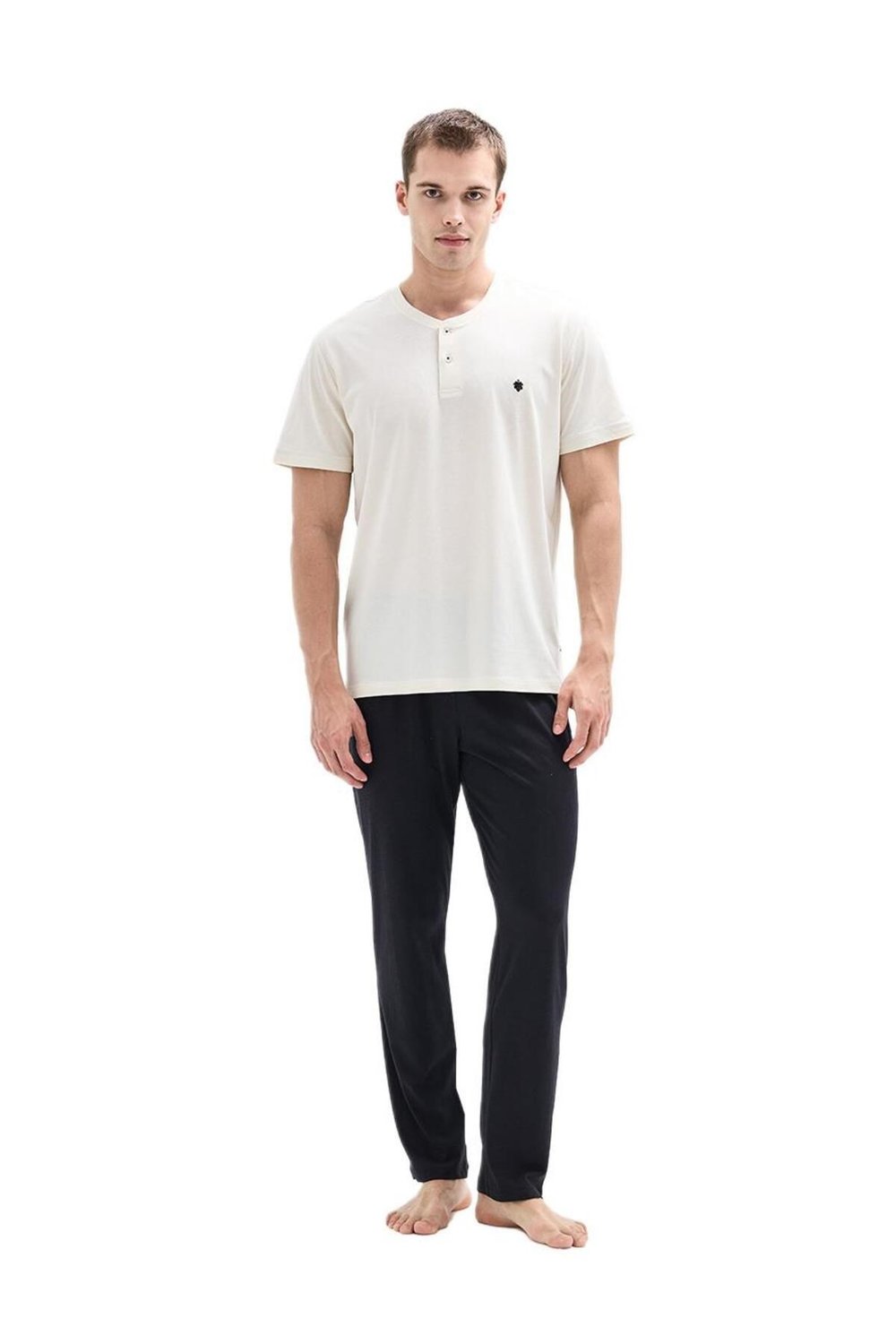 Blackspade 40870 Erkek Bej Kısa Kol Pijama Takımı 