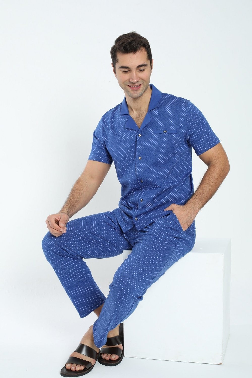 9506 ERKEK DÜĞMELİ PİJAMA TAKIM
