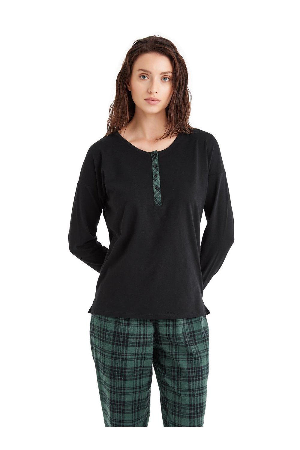 Kadın Pijama Takımı 60477 - Siyah