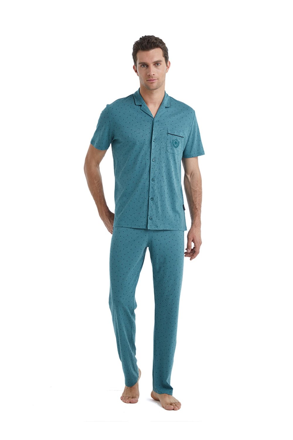 Yeşil Melanj Erkek Pijama Takımı 40461