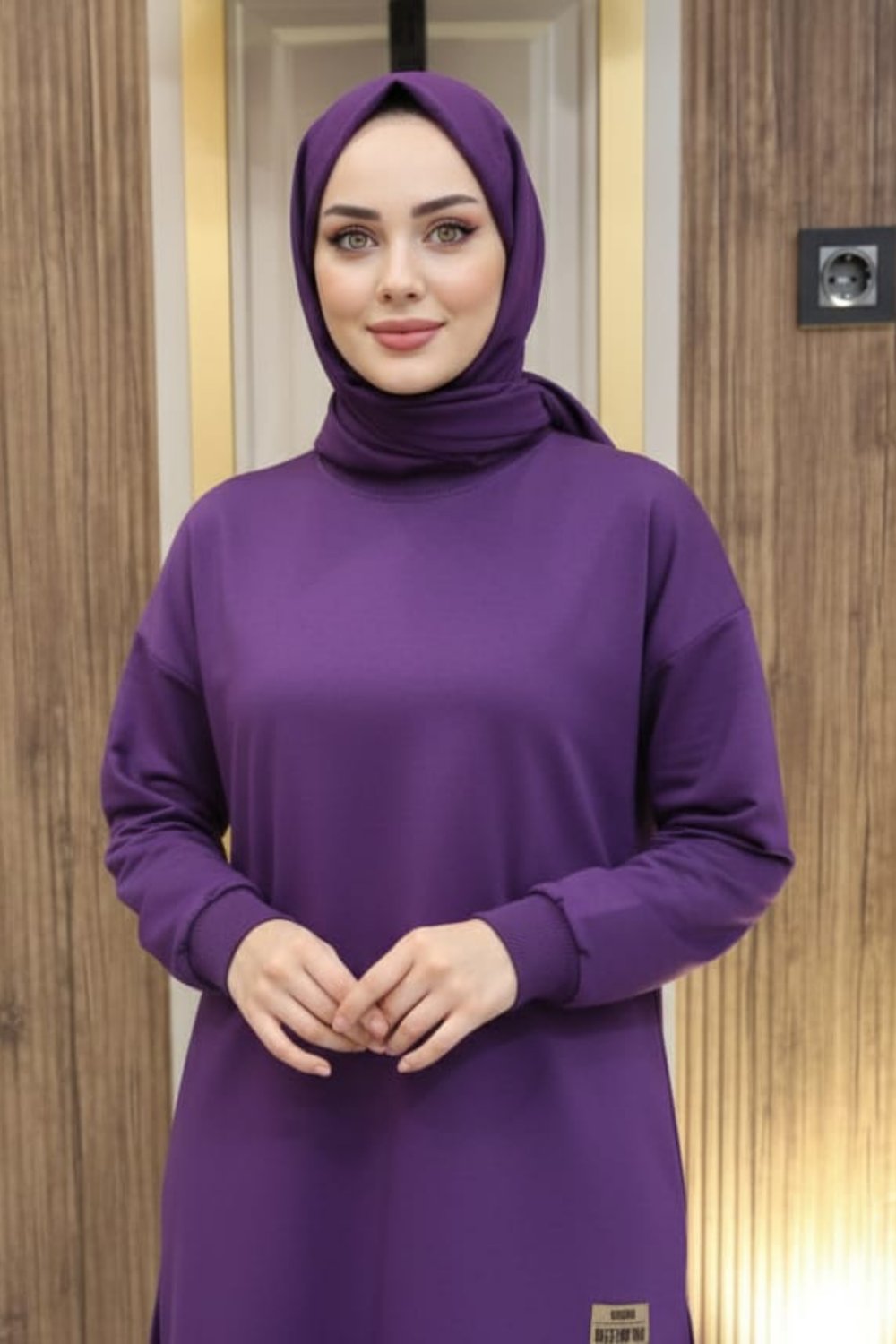 TunikBala GiyimBala GiyimArmalı Yırtmaçlı Tesettür Tunik - B1001-Mor