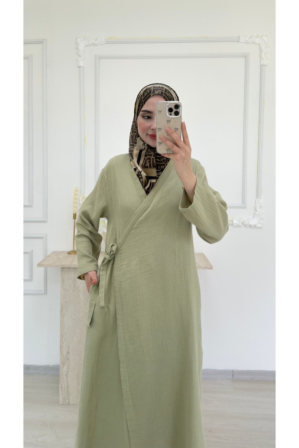 Kadın Muslin Kimono Uzun Pardesü