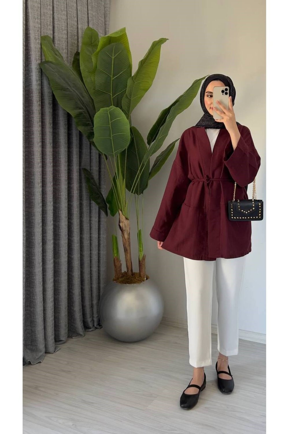 Kadın Oversize Muslin Pamuklu Kimono Midi Tunik