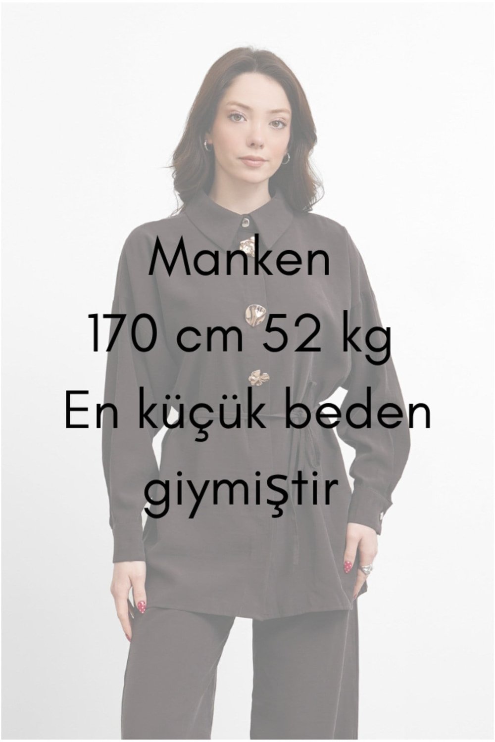 Molly Nelly Kadın Gold Gömlek Detaylı Pantolon Takım