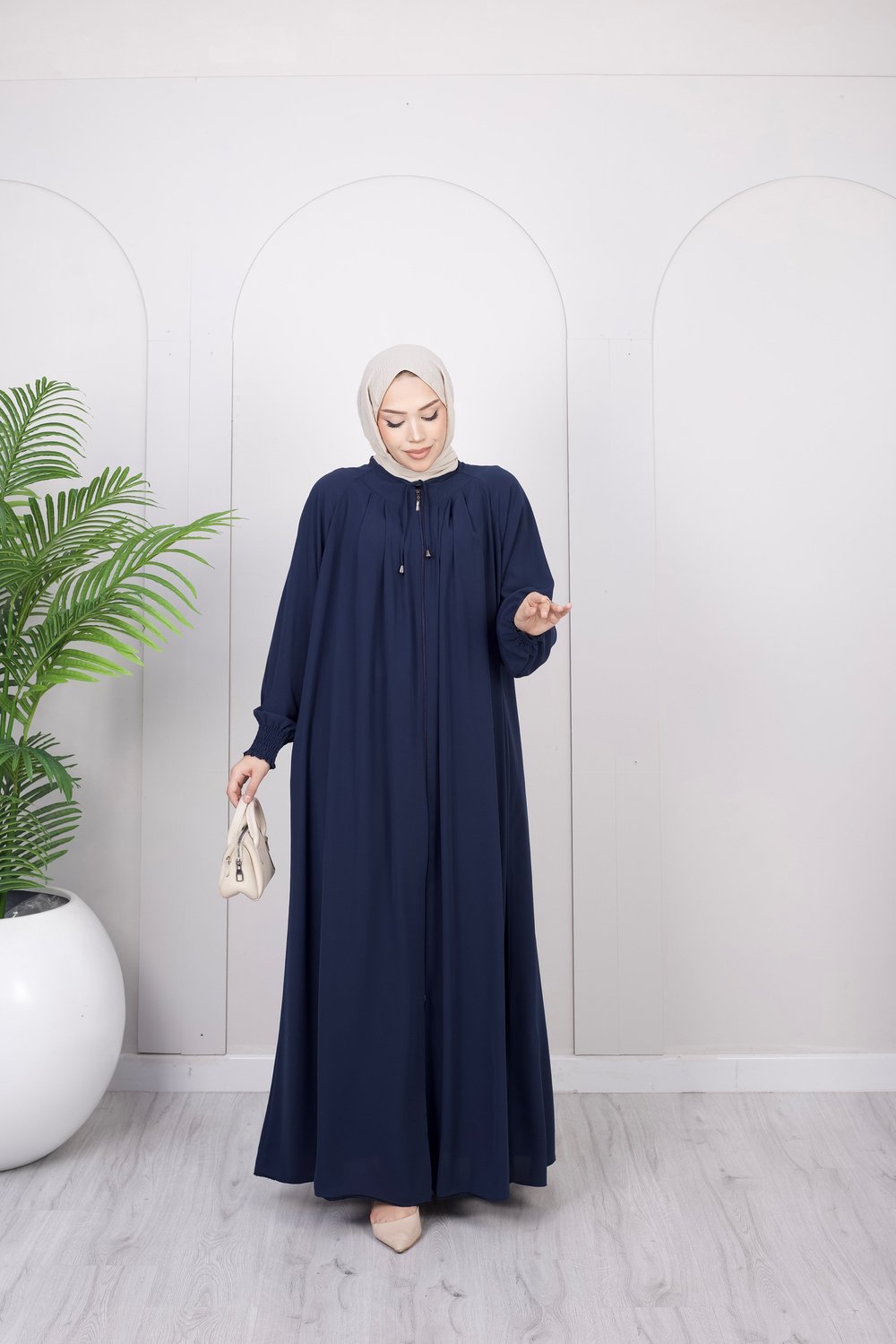 Dökümlü Basic Ferace | Lacivert