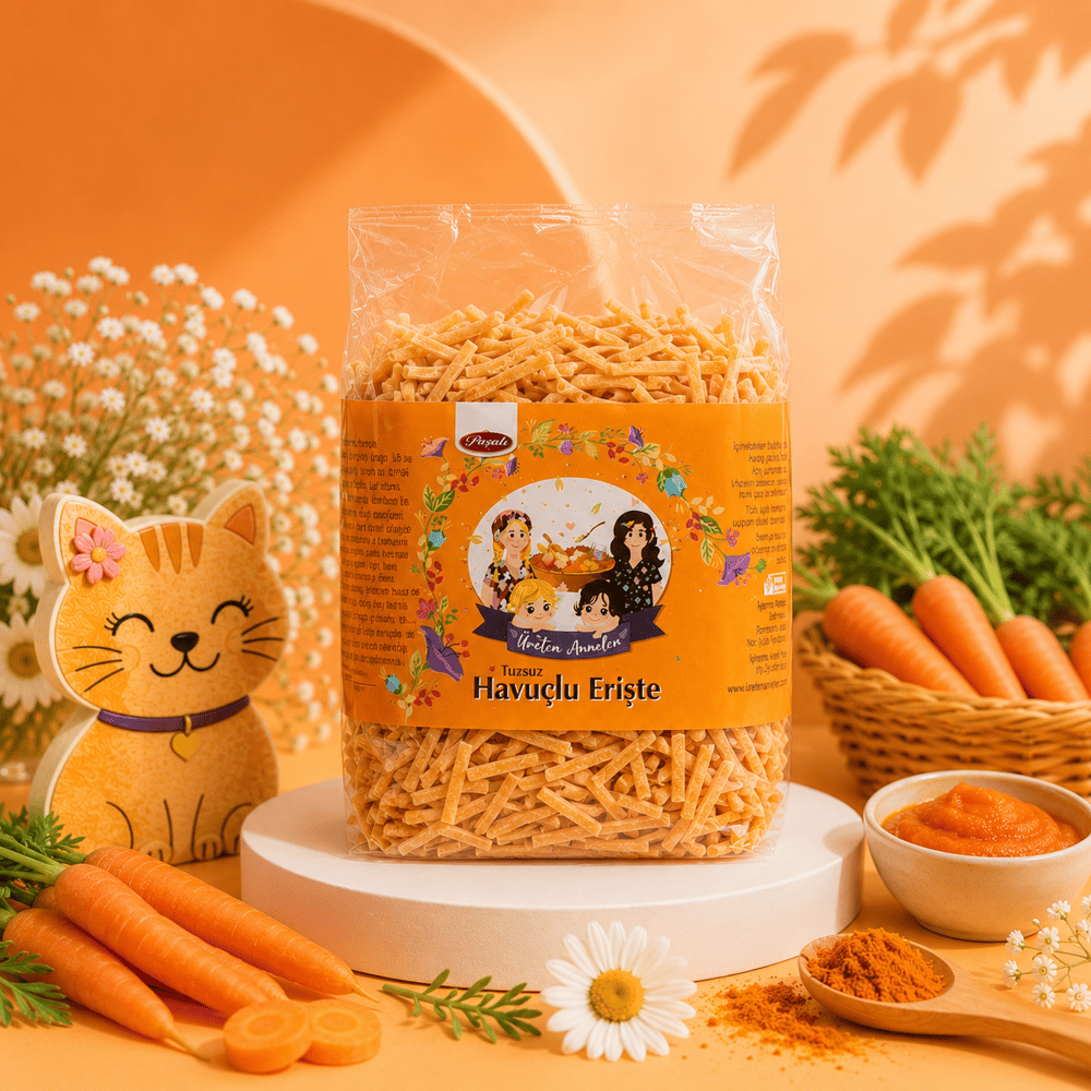 1 Kg Tuzsuz Havuçlu Erişte