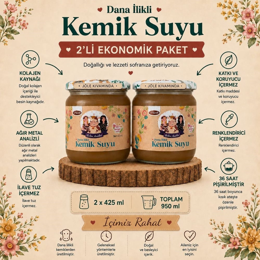 DANA İLİKLİ KEMİK SUYU 4X425 ML (AĞIR METAL ANALİZLİ )
