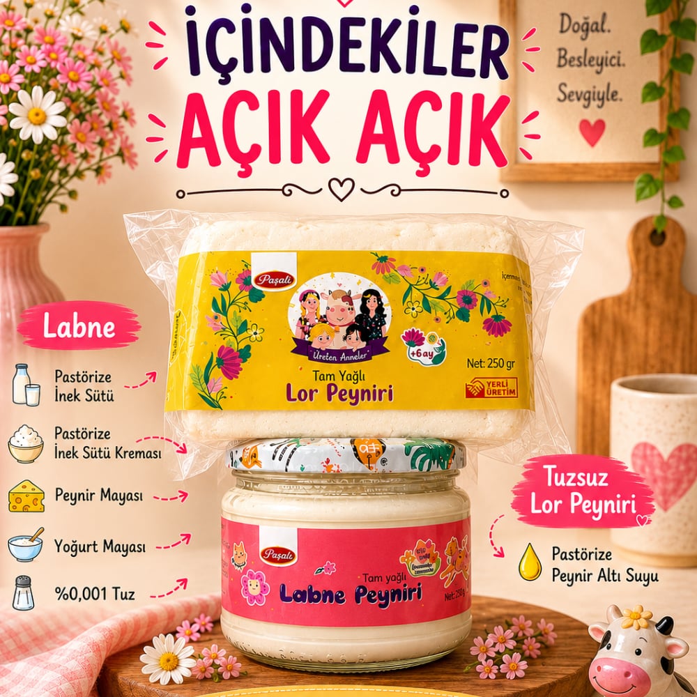 Tuzsuz Vakumlu Lor Peyniri 250gr - Labne Peyniri 300 Gr