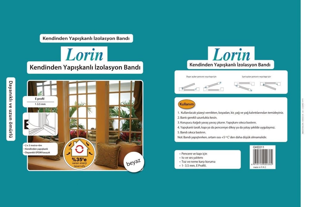 Kapı Pencere Bandı E Tipi Beyaz 20Mt