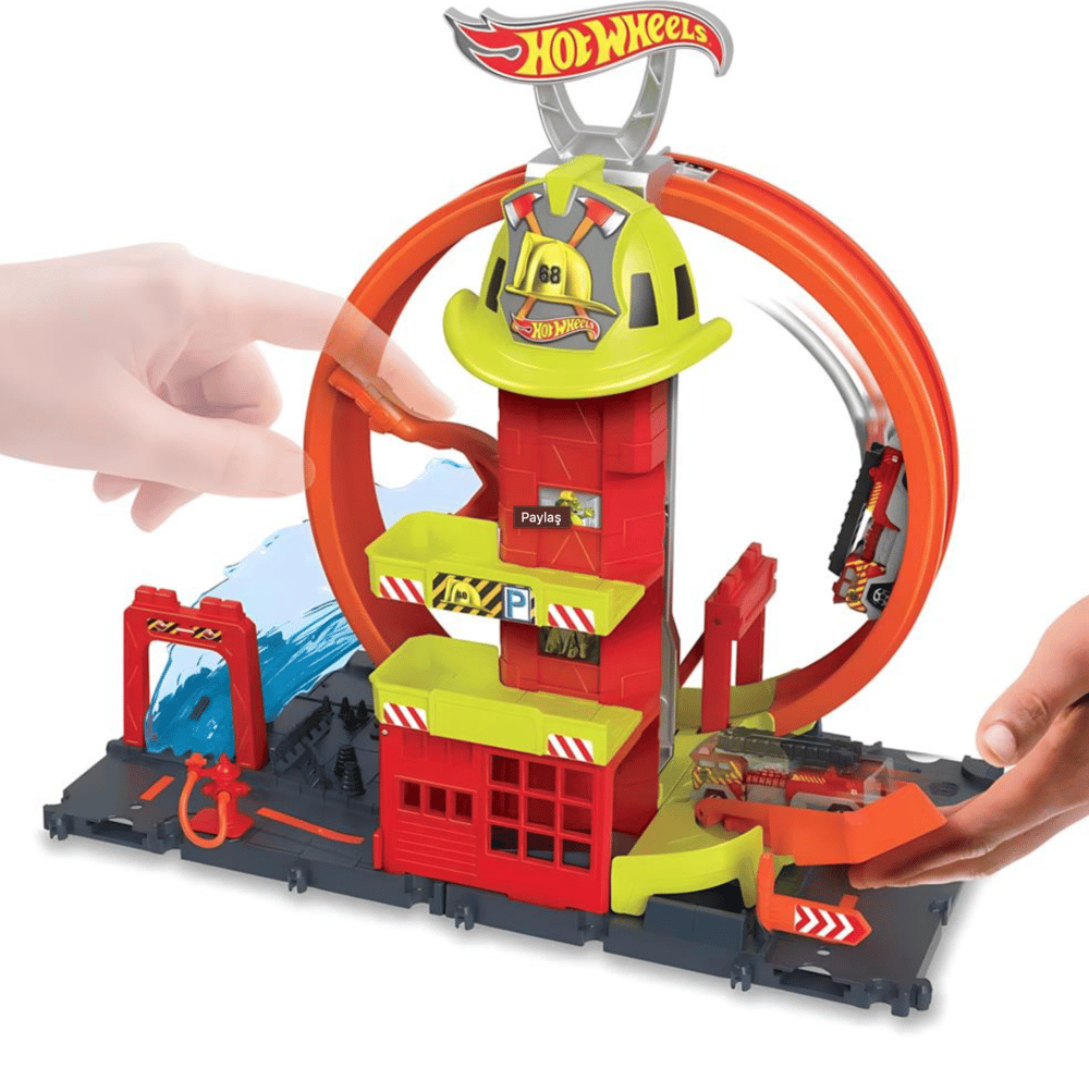  Hot Wheels Çember Pistli İtfaiye İstasyonu 