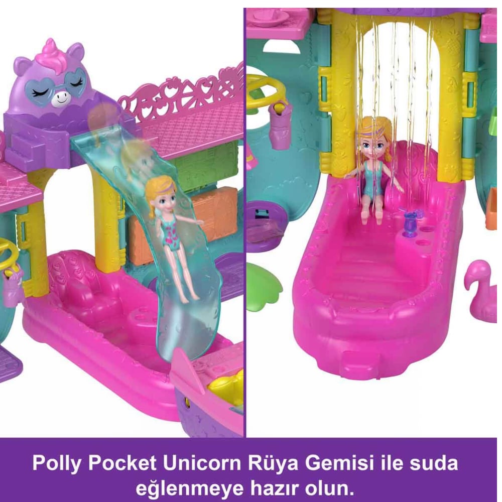  Polly Pocket Unicorn Bot Oyun Seti Taşınabilir Mini Oyun