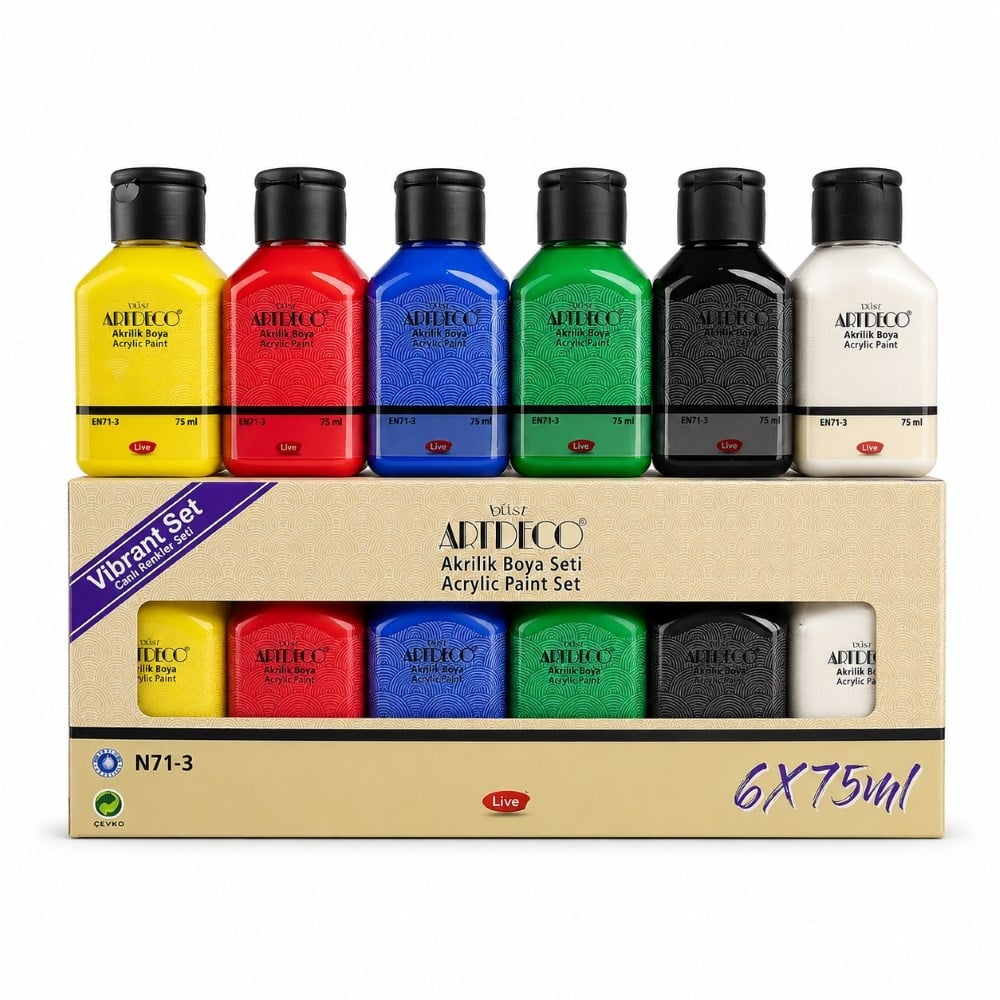 Artdeco 6x75 ml Canlı Renkler Akrilik Boya Seti 