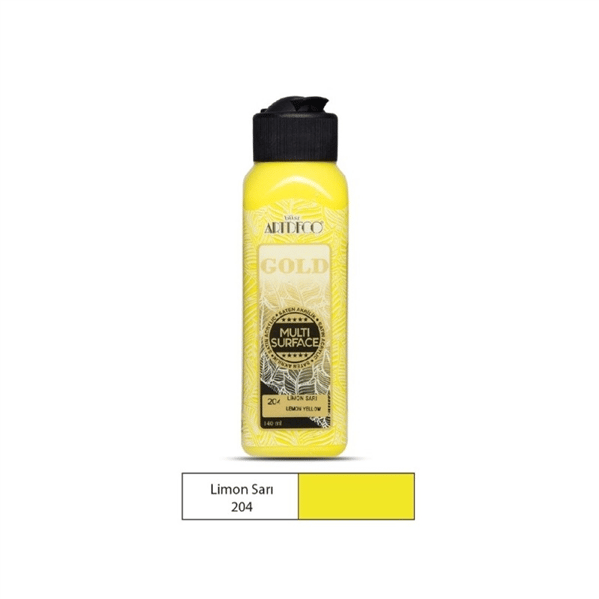 Artdeco Gold Multi Surface 140 ml Limon Sarı Akrilik Hobi Boyası