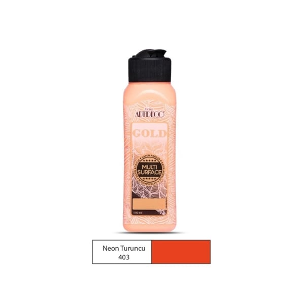 Artdeco Gold Multi Surface 140 ml Neon Turuncu Su Bazlı Akrilik Boya
