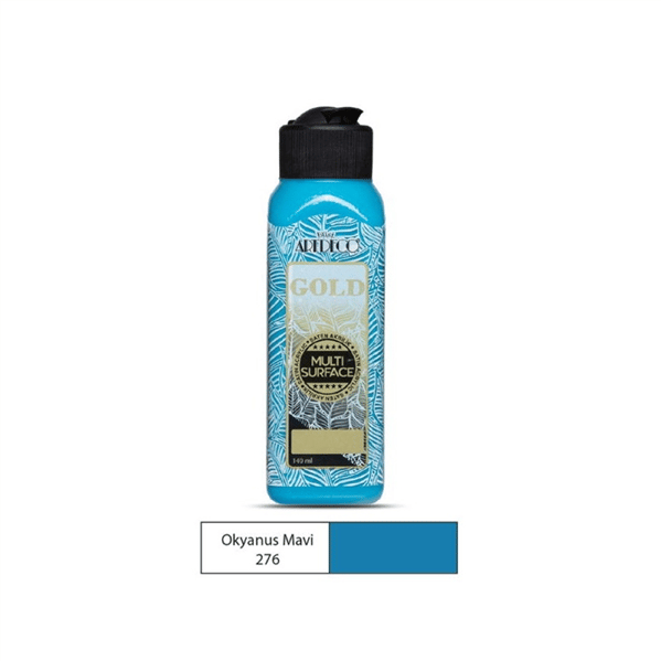 Artdeco Gold Multi Surface 140 ml Okyanus Mavi Akrilik Hobi Boyası