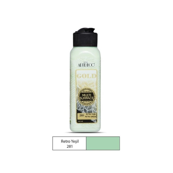 Artdeco Gold Multi Surface 140 ml Retro Yeşil Çok Yüzeyli Akrilik Boya
