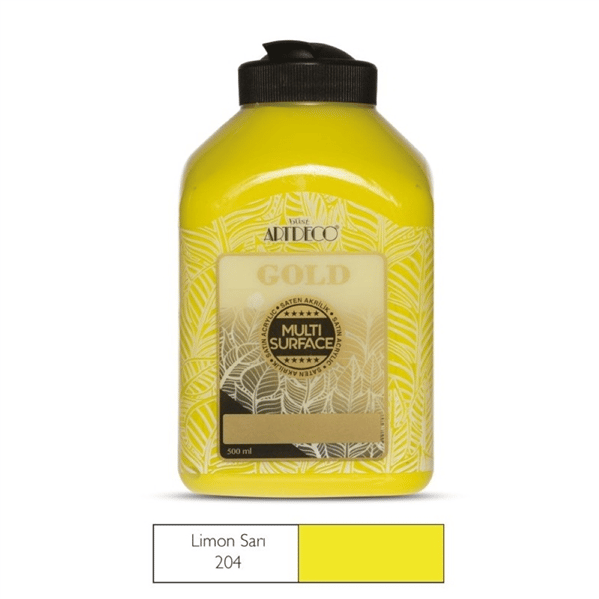 Artdeco Gold Multi Surface 500 ml Limon Sarı Çok Yüzeyli Akrilik Boya