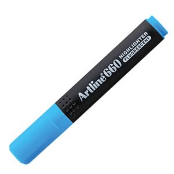 Artline 660 Fosforlu Kalem Mavi Kesik Uç 1.0-4.0 Not İşaretleme İçin