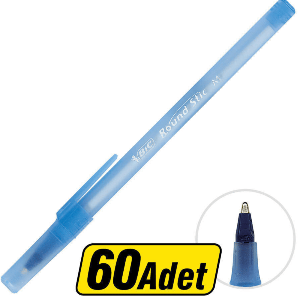 BIC Round Stıc Tükenmez 60lı Kutu Mavi | Yıldızlar